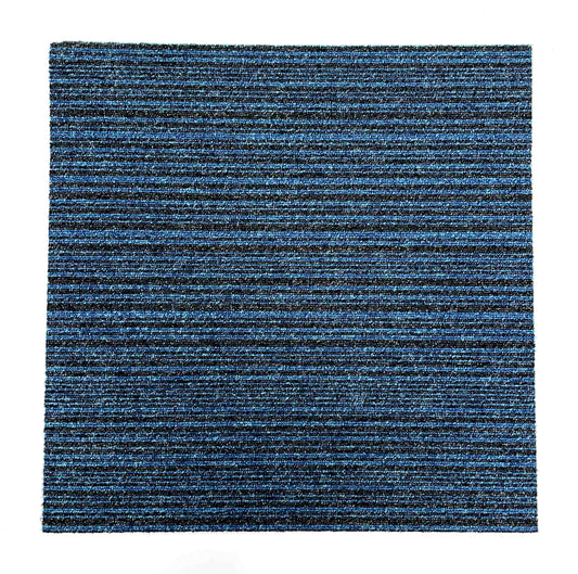 Blue and Black Stripe Carpet Tiles