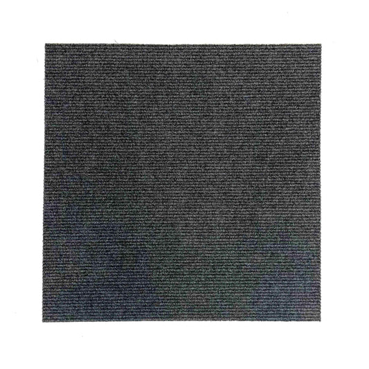 Dark Grey Ribbed Carpet Tiles