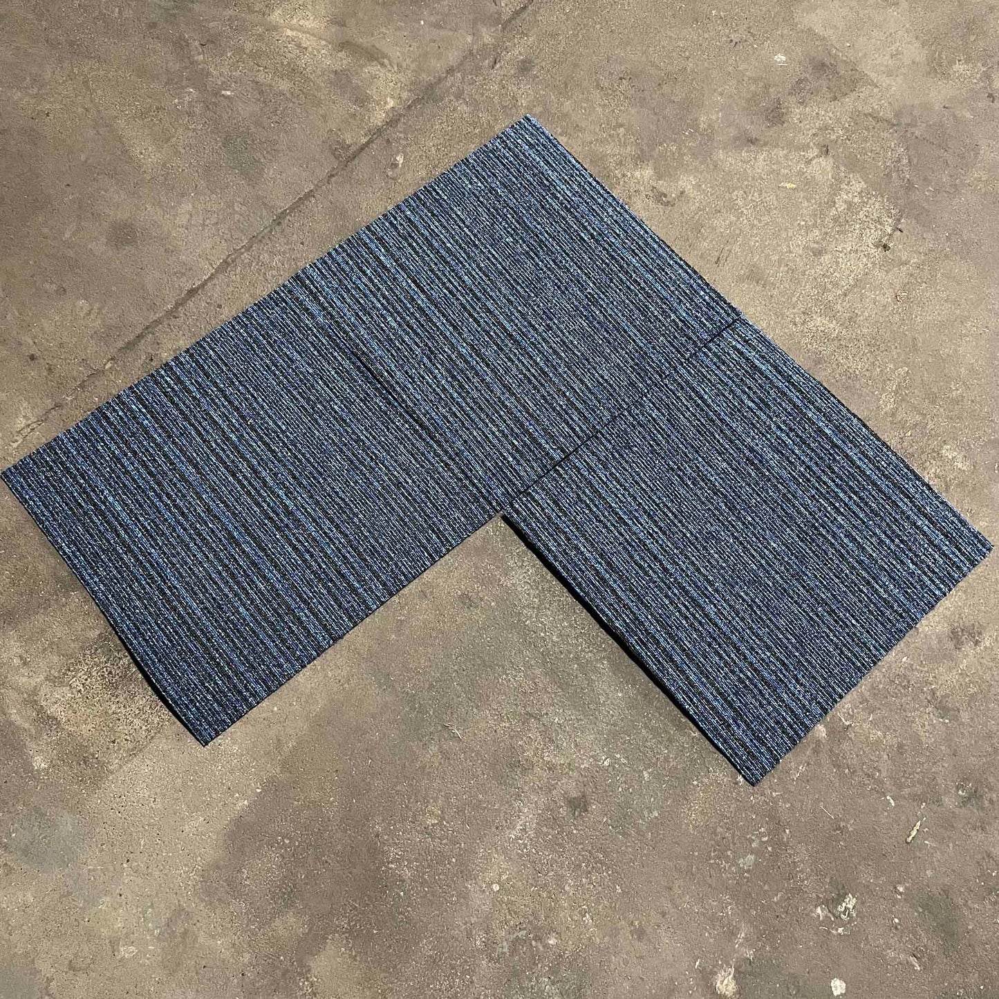 Blue and Black Stripe Carpet Tiles