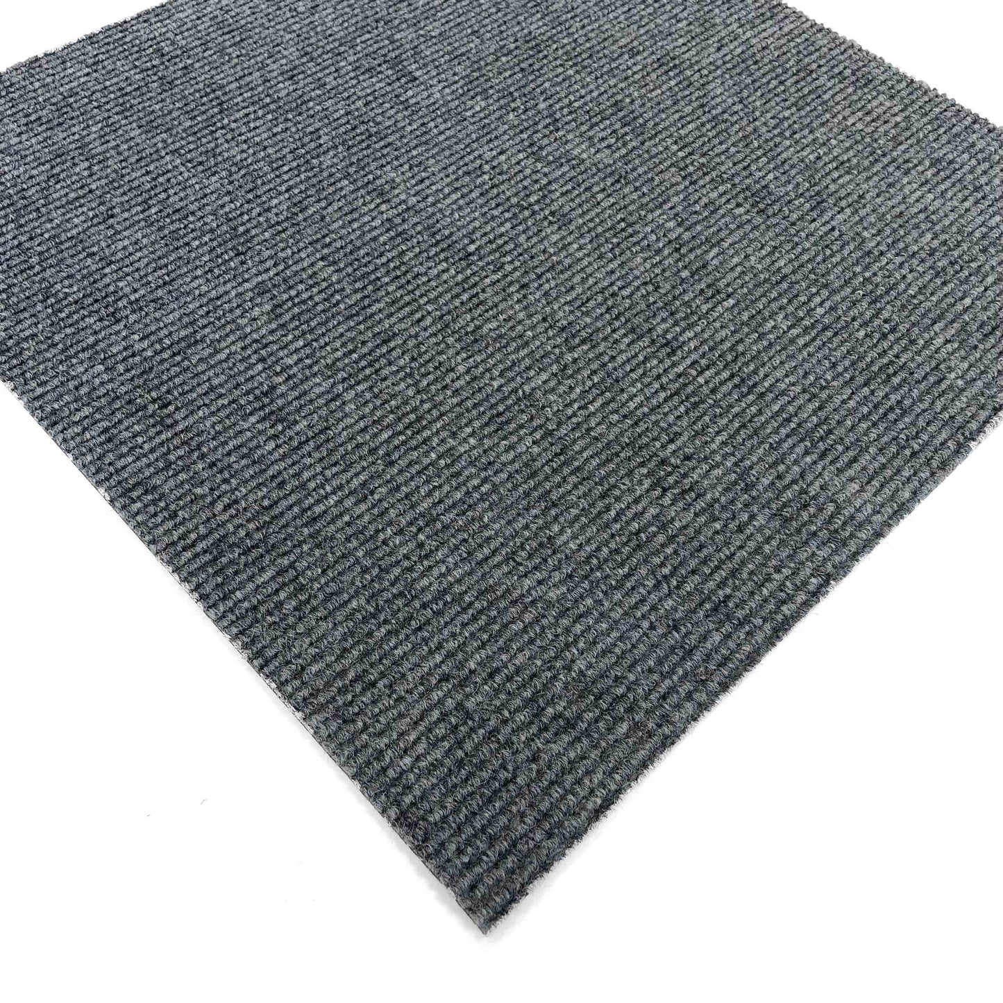 Light Blue Grey Ribbed Carpet Tile