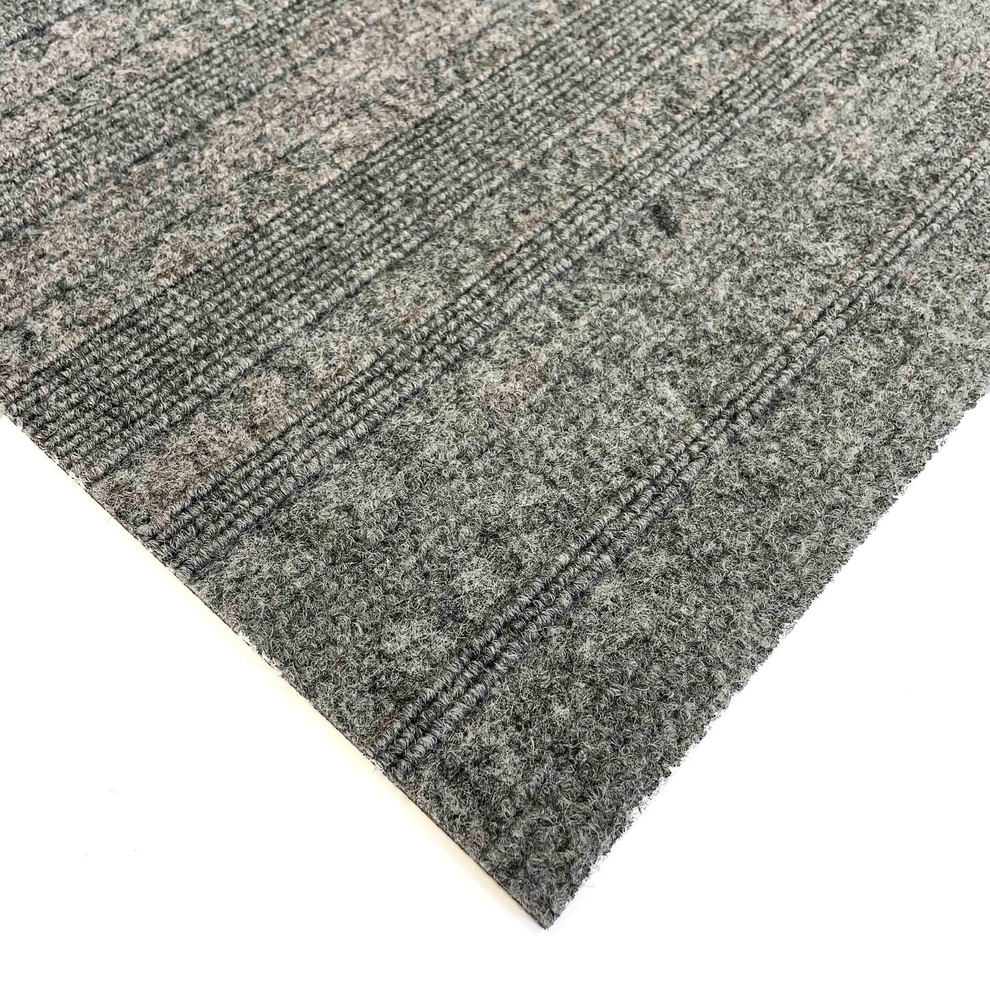 Light Grey Ribbed Pattern Carpet Tile