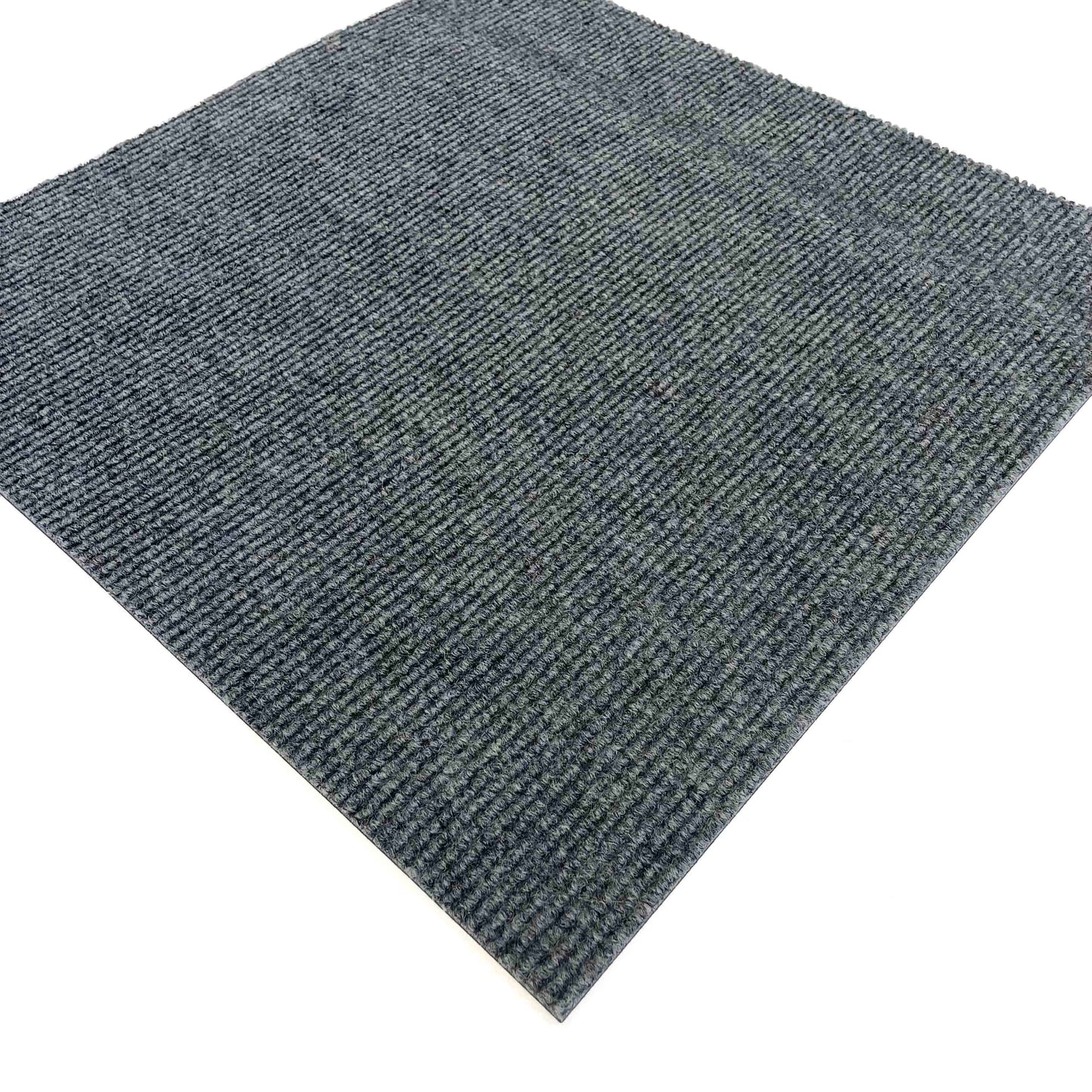 Mid Grey Ribbed Carpet Tiles