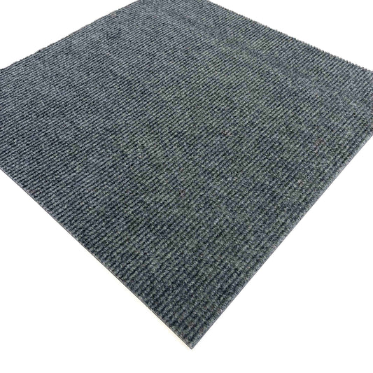 Mid Grey Ribbed Carpet Tiles