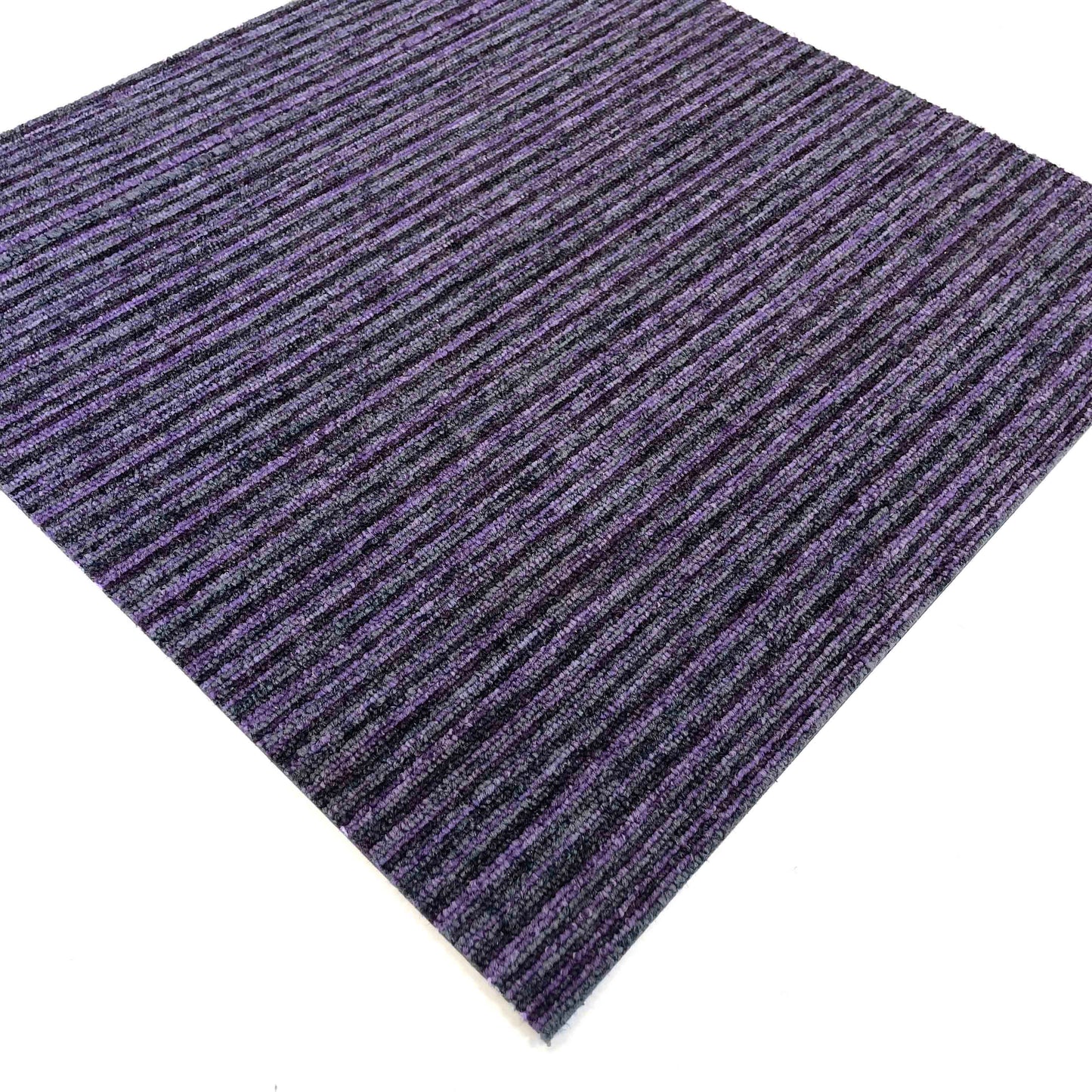 Purple and Black Stripe Carpet Tiles