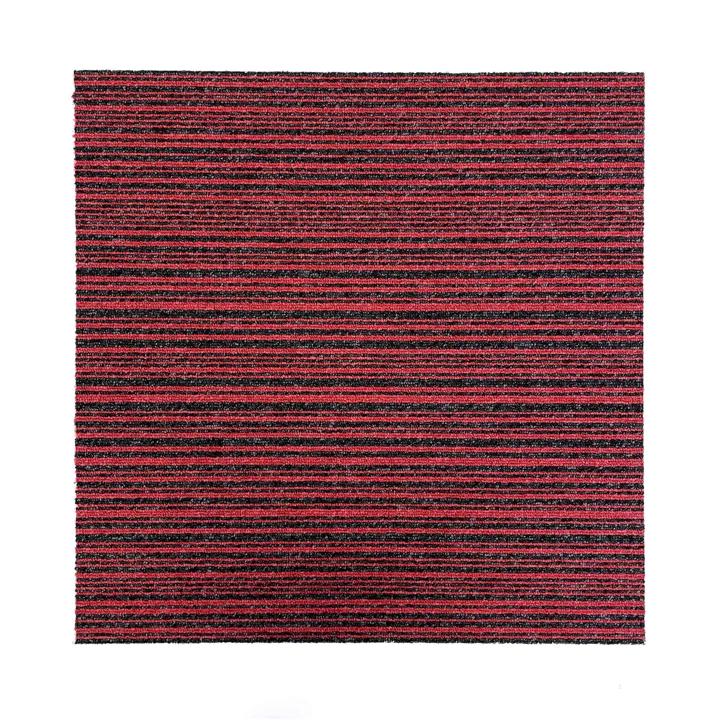 Red and Black Stripe Carpet Tiles