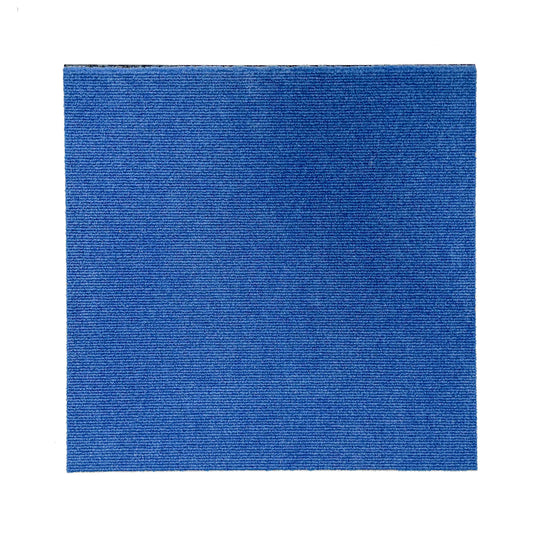 Bold Blue Ribbed Carpet Tile