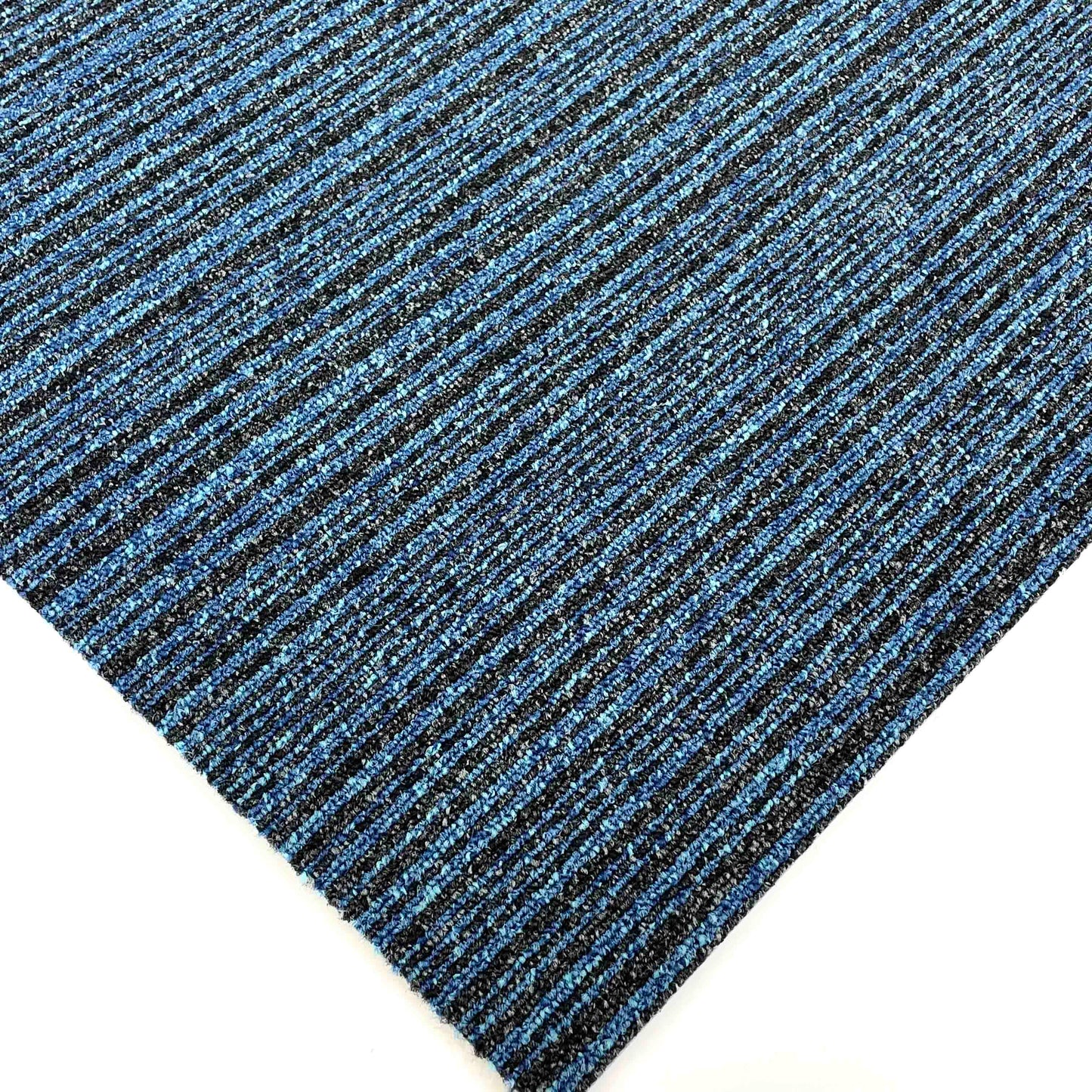 Blue and Black Stripe Carpet Tiles