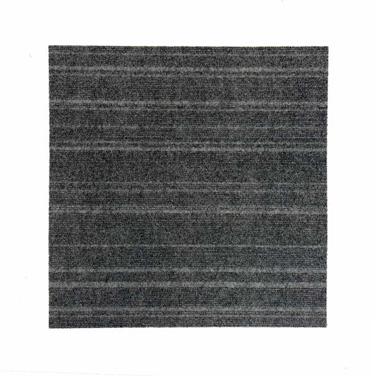 Grey Ribbed Patterned Carpet Tiles