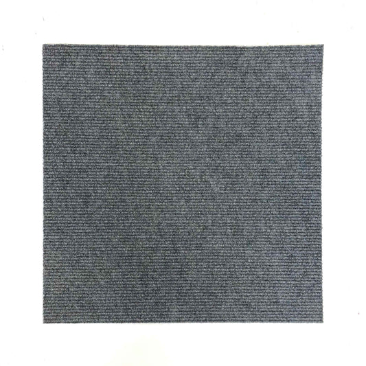 Light Blue Grey Ribbed Carpet Tile