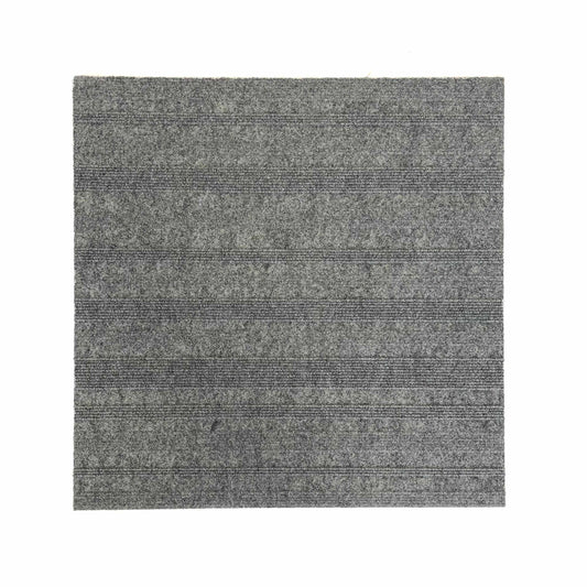 Light Grey Ribbed Pattern Carpet Tile