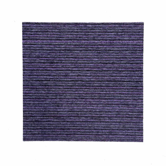 Purple and Black Stripe Carpet Tiles
