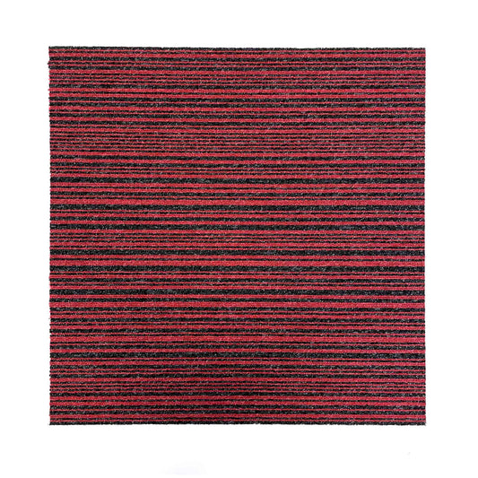 Red and Black Stripe Carpet Tiles